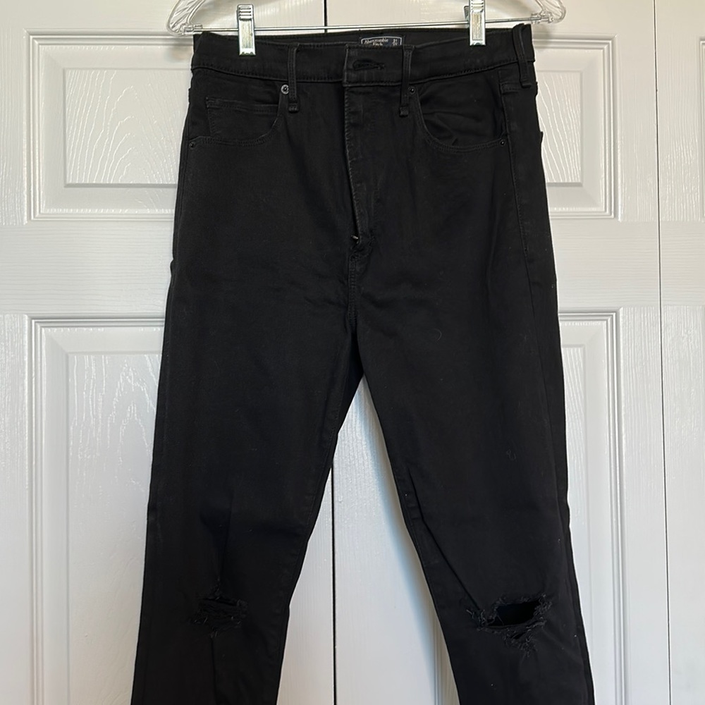 Abercrombie & Fitch black ultra high rise super skinny jeans